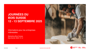 Journées du Bois Suisse 2025 - Informations pour les entreprises intéressées 03-24